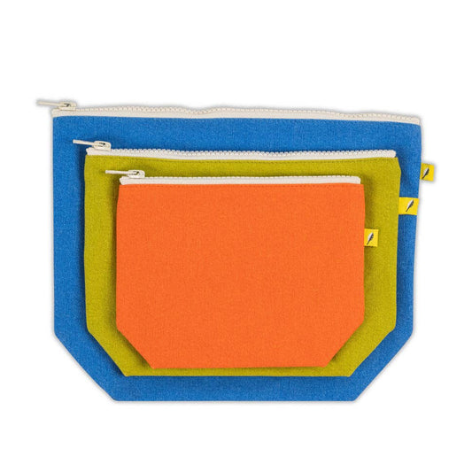 Zip Set of 3 - Solids Orange Citrus Cobalt