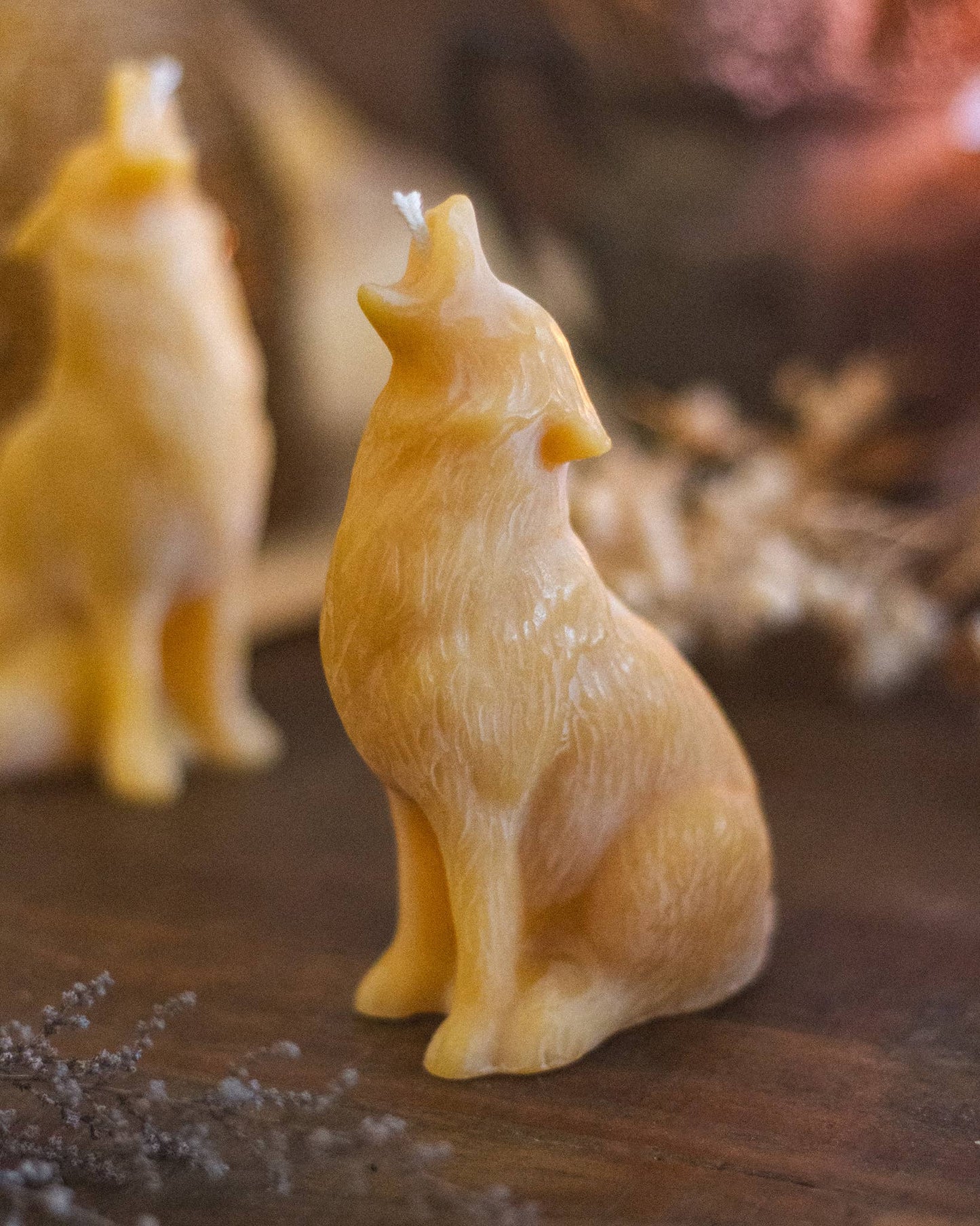 Howling Wolf Beeswax Candle