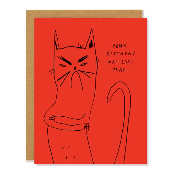 Bitter Kitty - Birthday Greeting Card