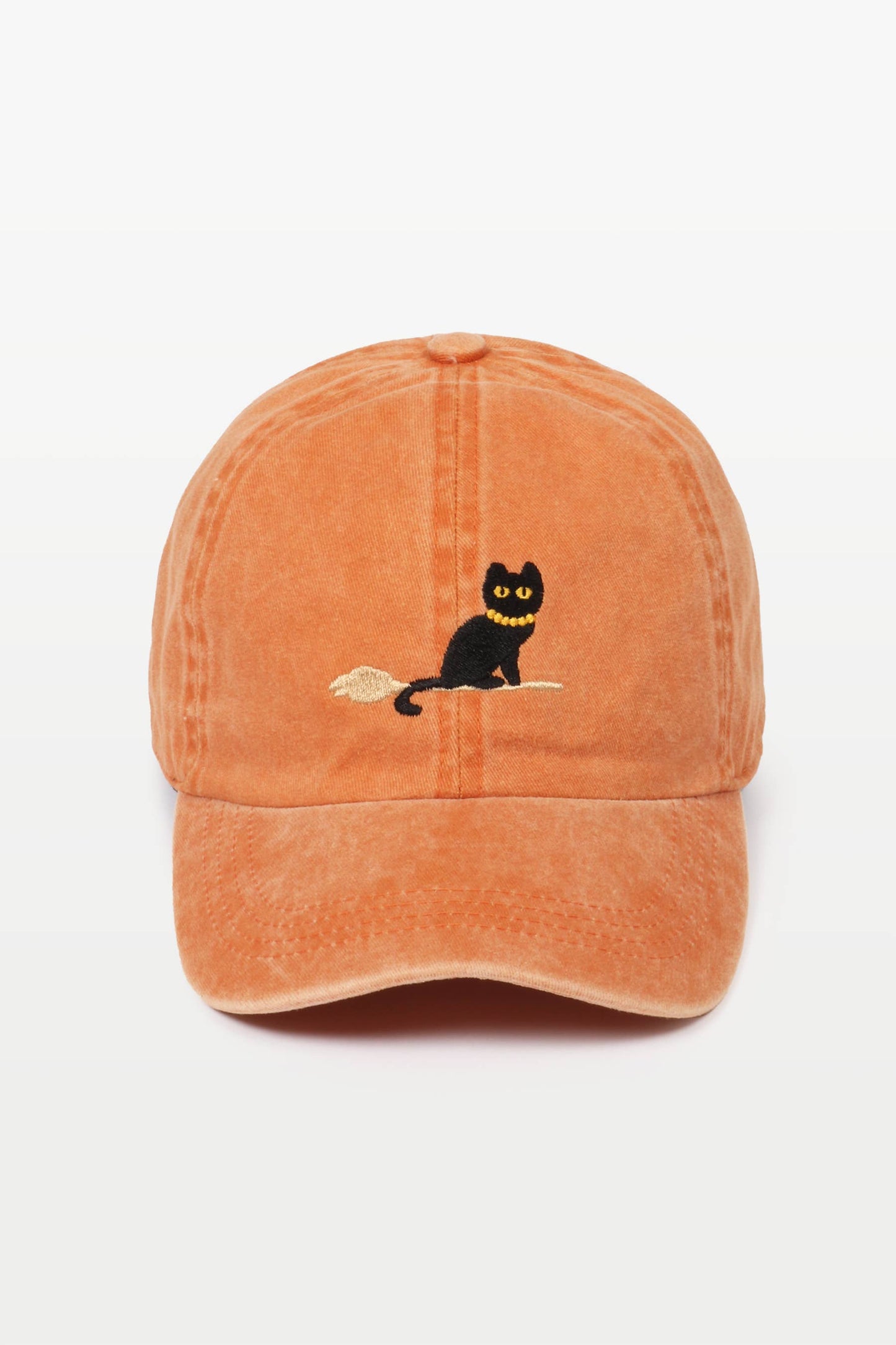 Halloween Black Cat Embroidery Cotton Baseball Cap