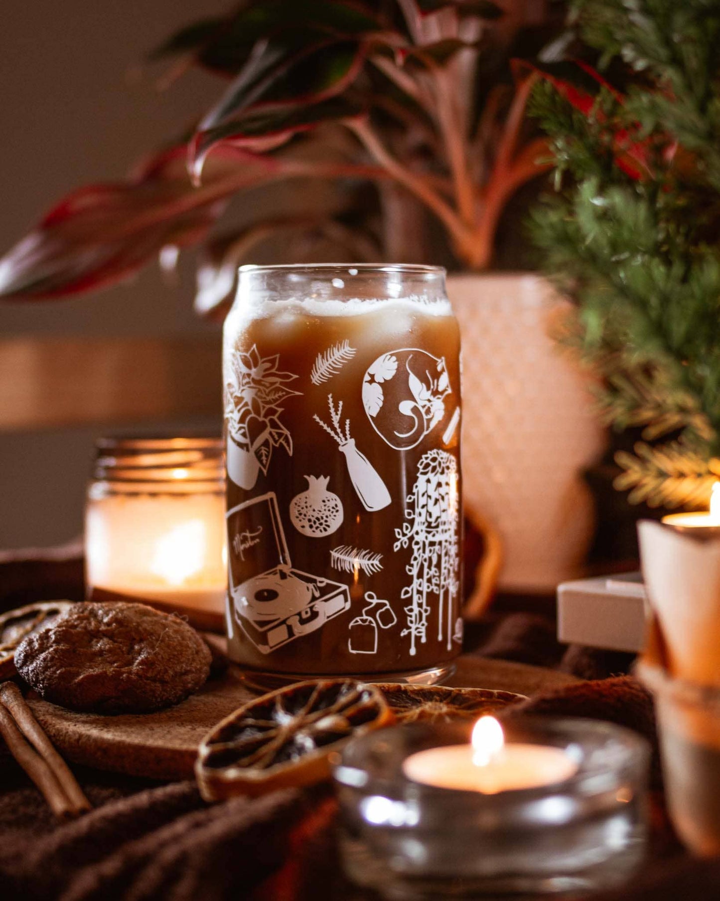 Cancelled Plans 16oz Can Glass | plants, records, cats & tea