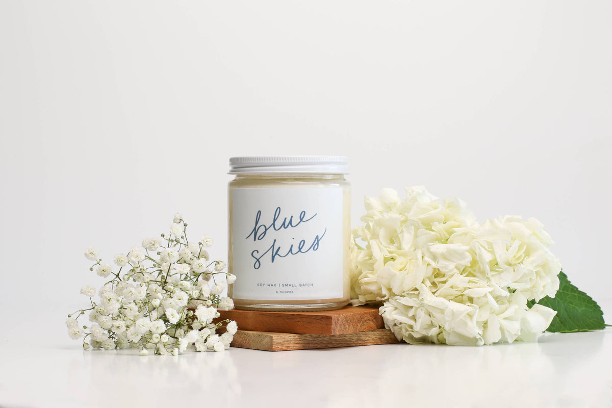 Blue Skies Candle | Cedarwood + Patchouli