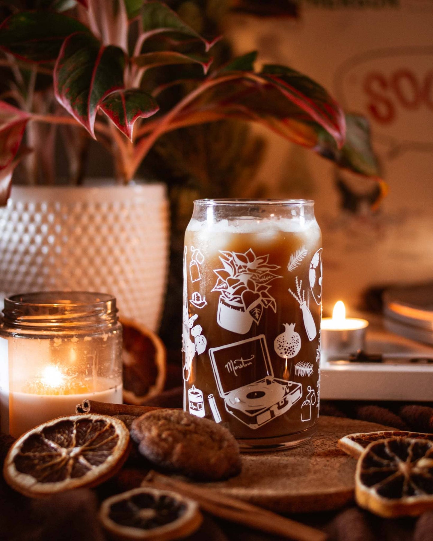 Cancelled Plans 16oz Can Glass | plants, records, cats & tea