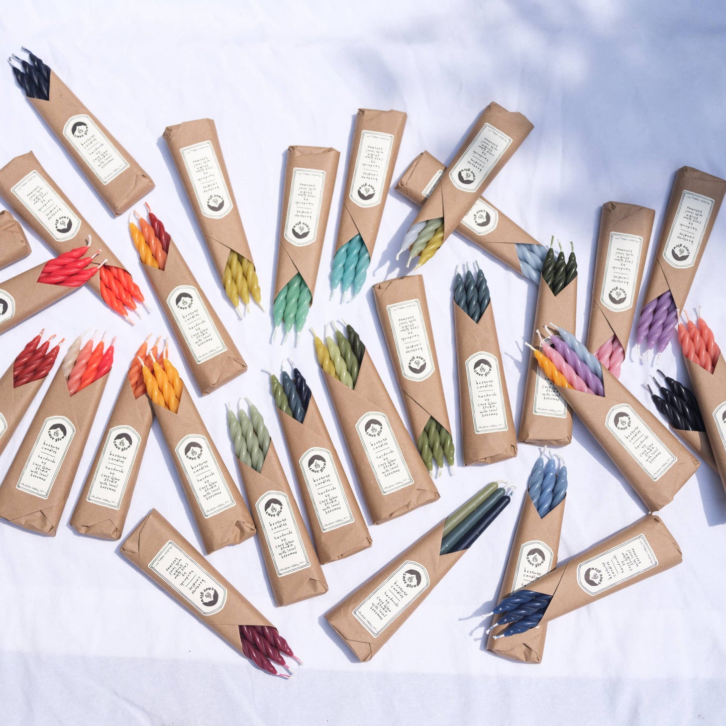 Sunrise Spiral Beeswax Candles - Set of 3