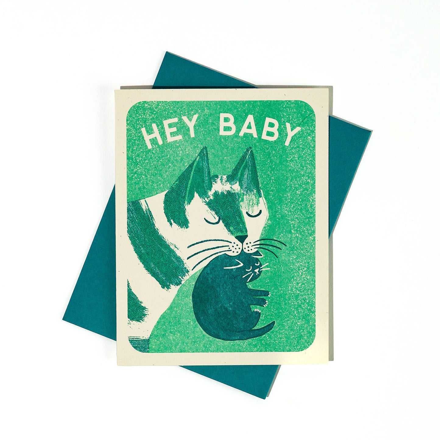 Hey Baby - Risograph Card