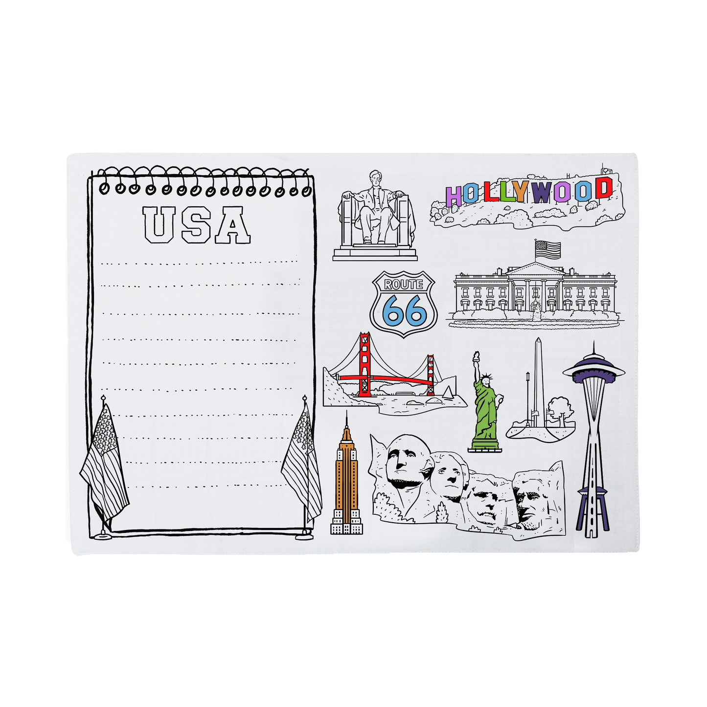 Craft Kit DIY - Coloring Mat - US Map