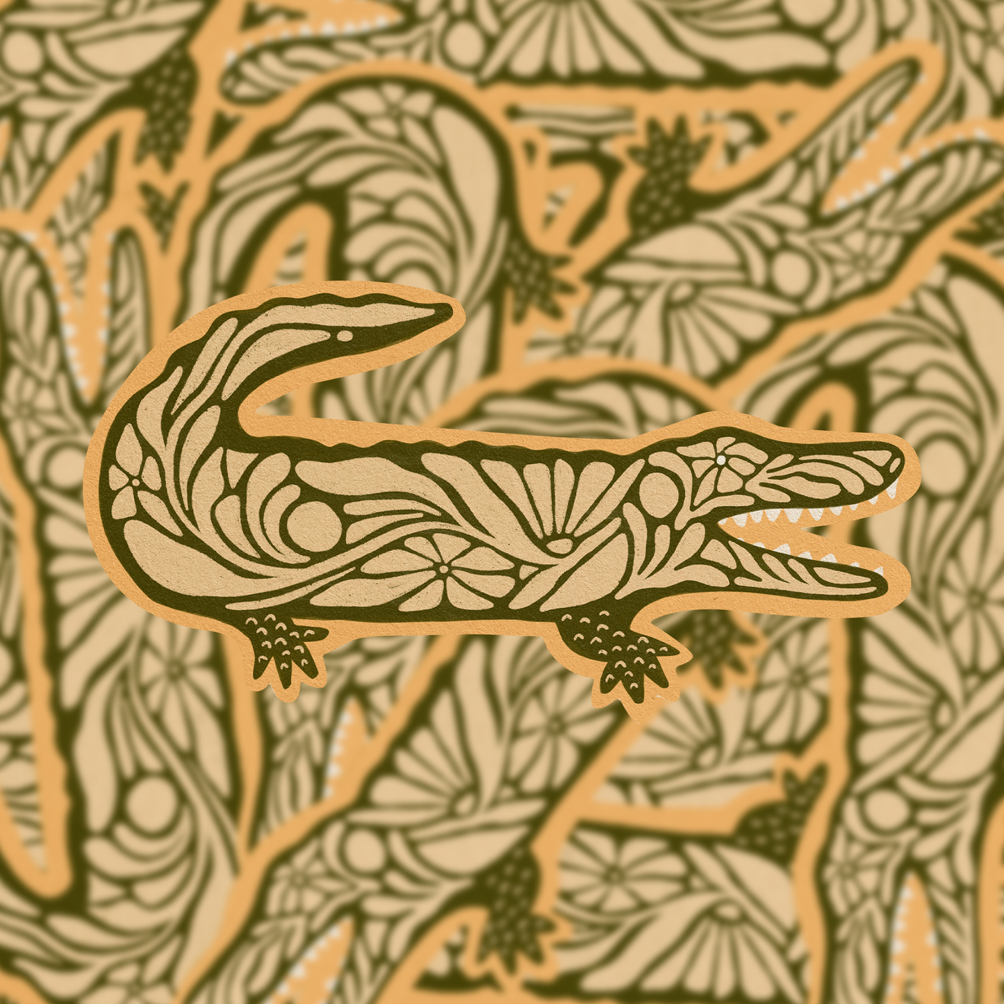 Floral Gator - Vinyl Sticker
