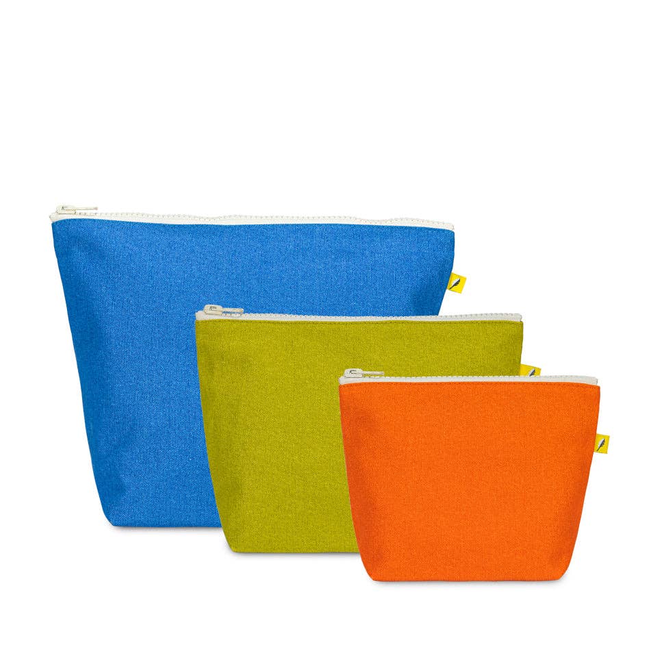 Zip Set of 3 - Solids Orange Citrus Cobalt