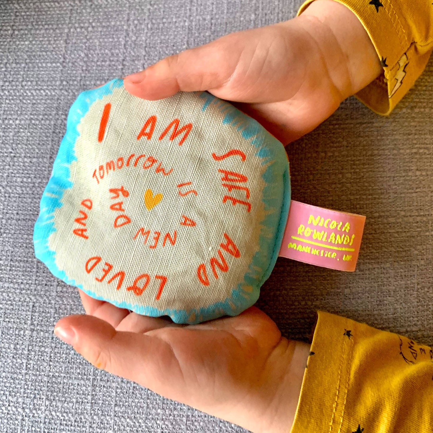 Sensory palm bag: handmade lavender bag: blue