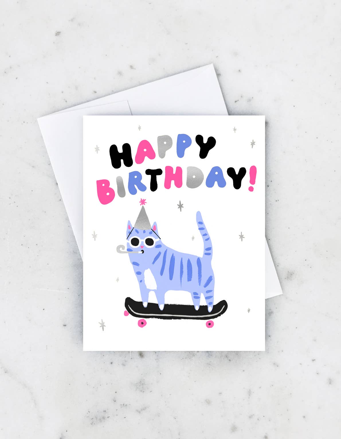 Birthday Greeting Card | Skater Cat