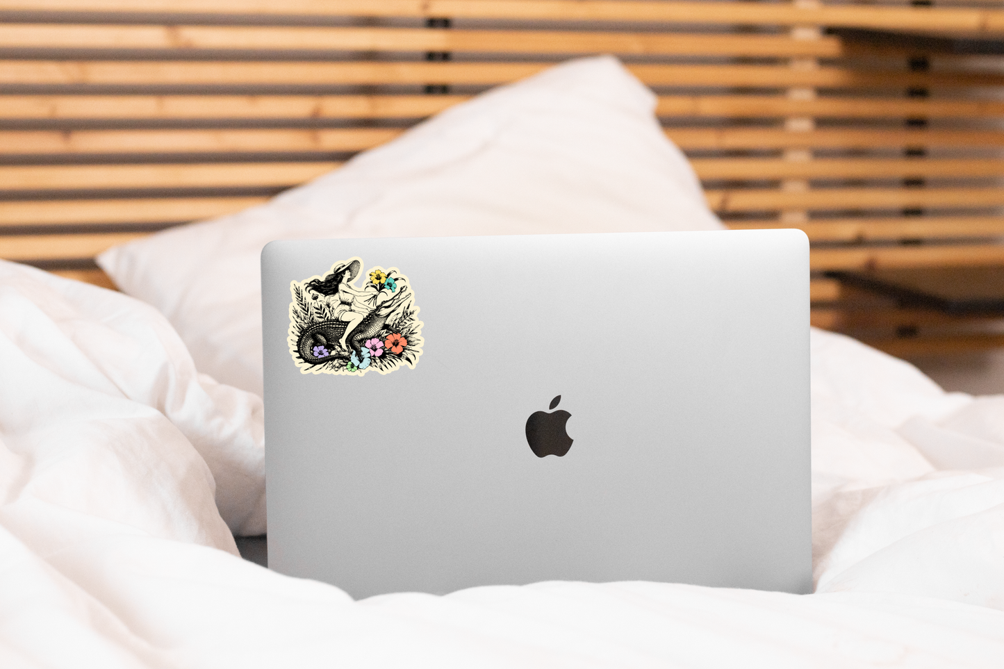 Woman Riding a Crocodile Sticker