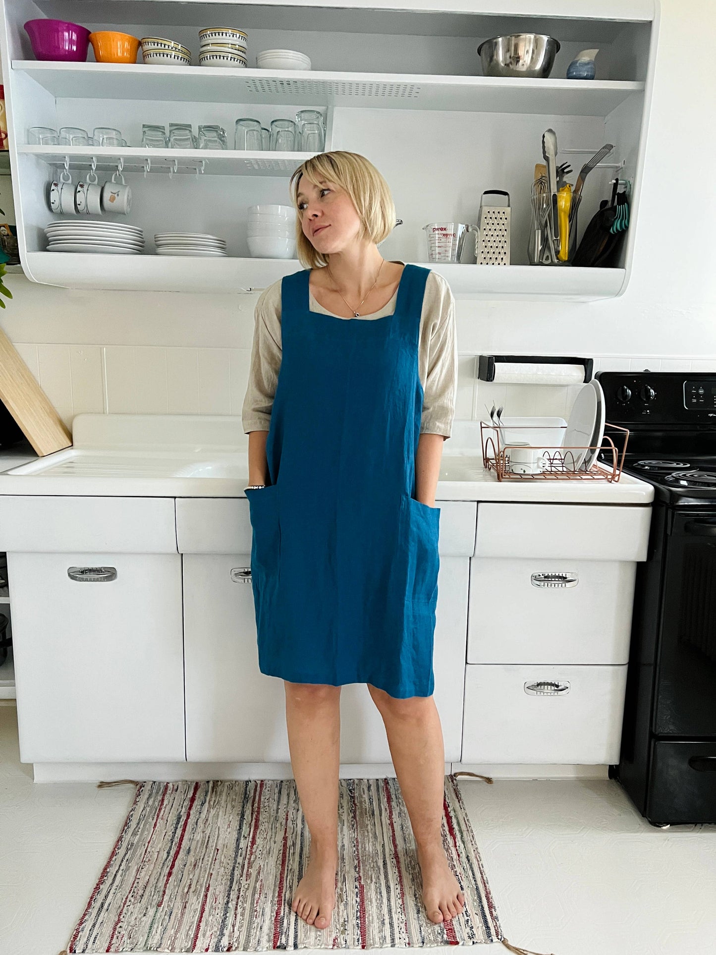 Linen Pinafore ( Japanese Apron)