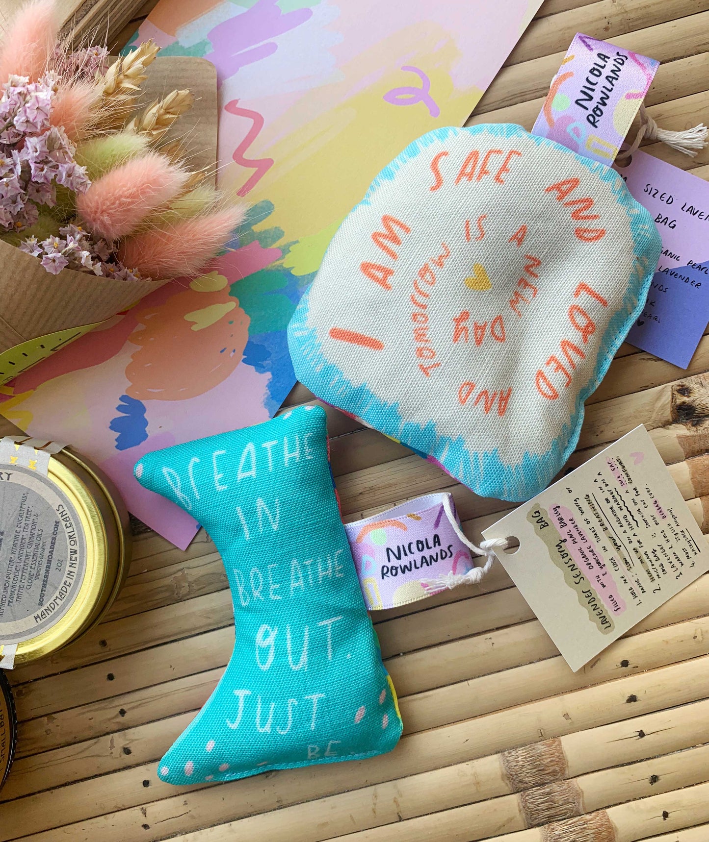 Sensory palm bag: handmade lavender bag:purple