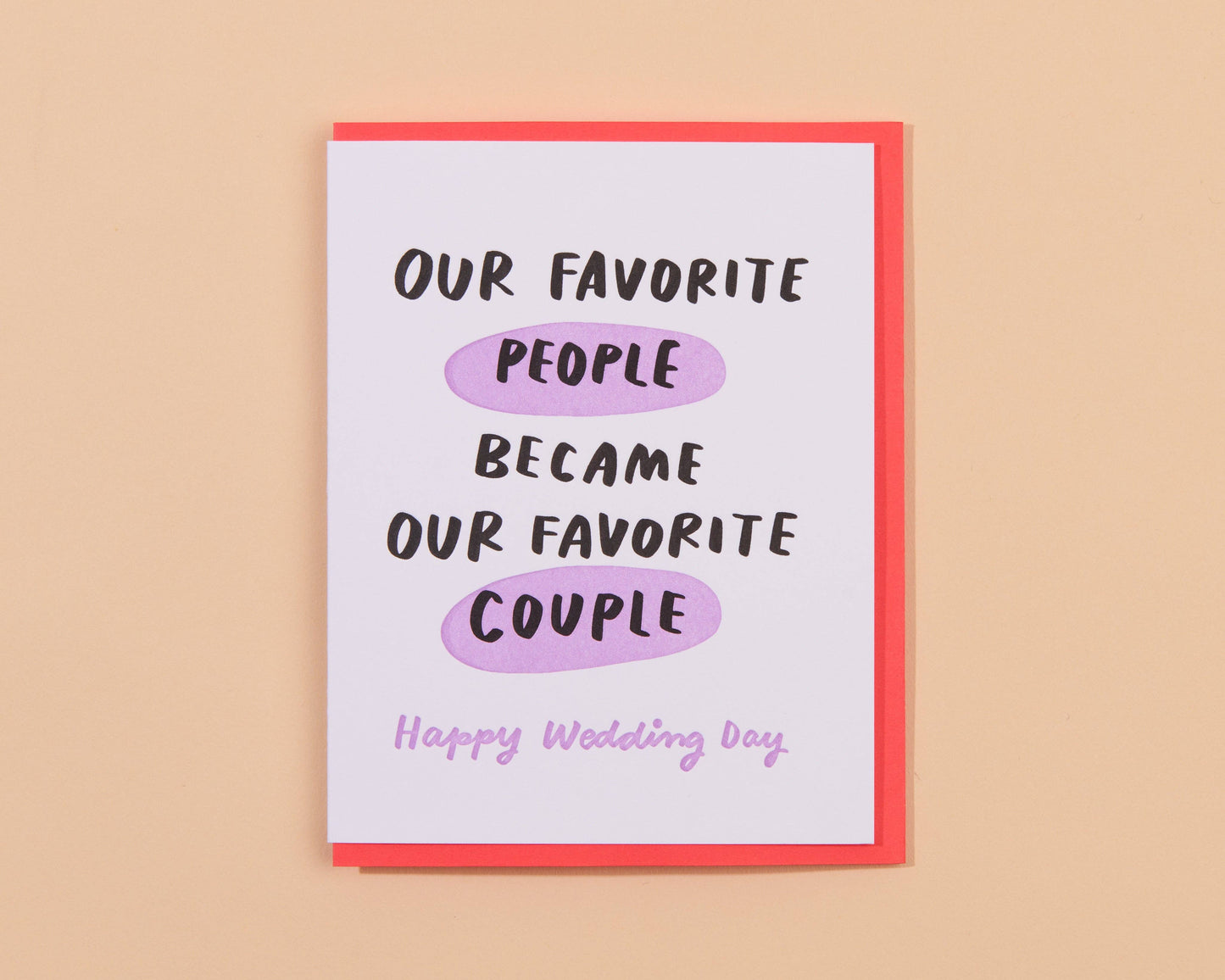 Favorite Couple Wedding Letterpress Greeting Card