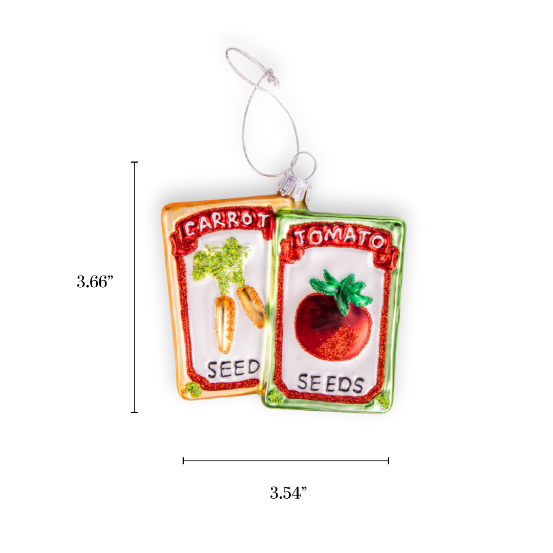 Seed Packet, Sloth, Vintage Glass Handmade Gardening Christmas Ornament 2025