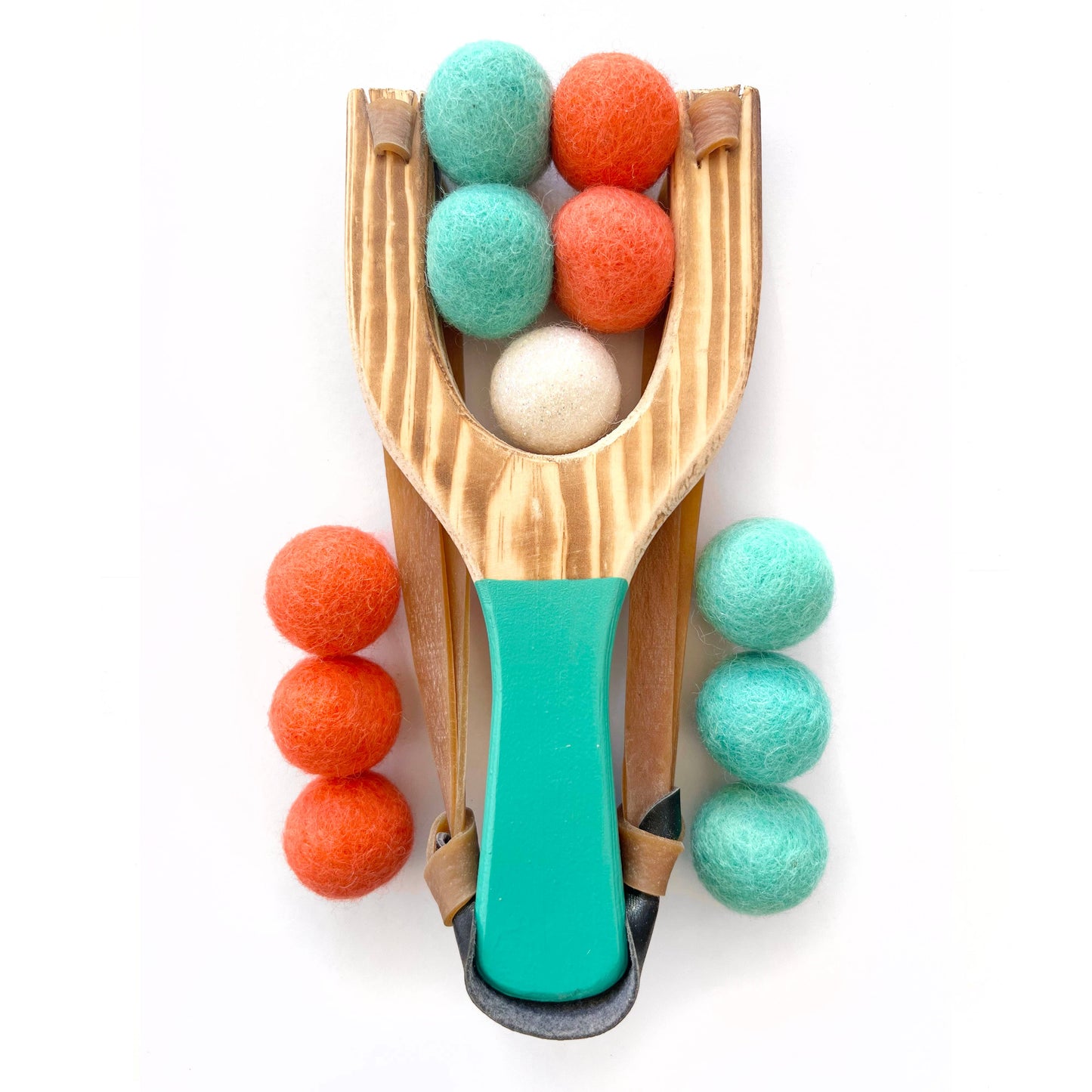 Pop Color Wooden Slingshots w/ Glitter Ball