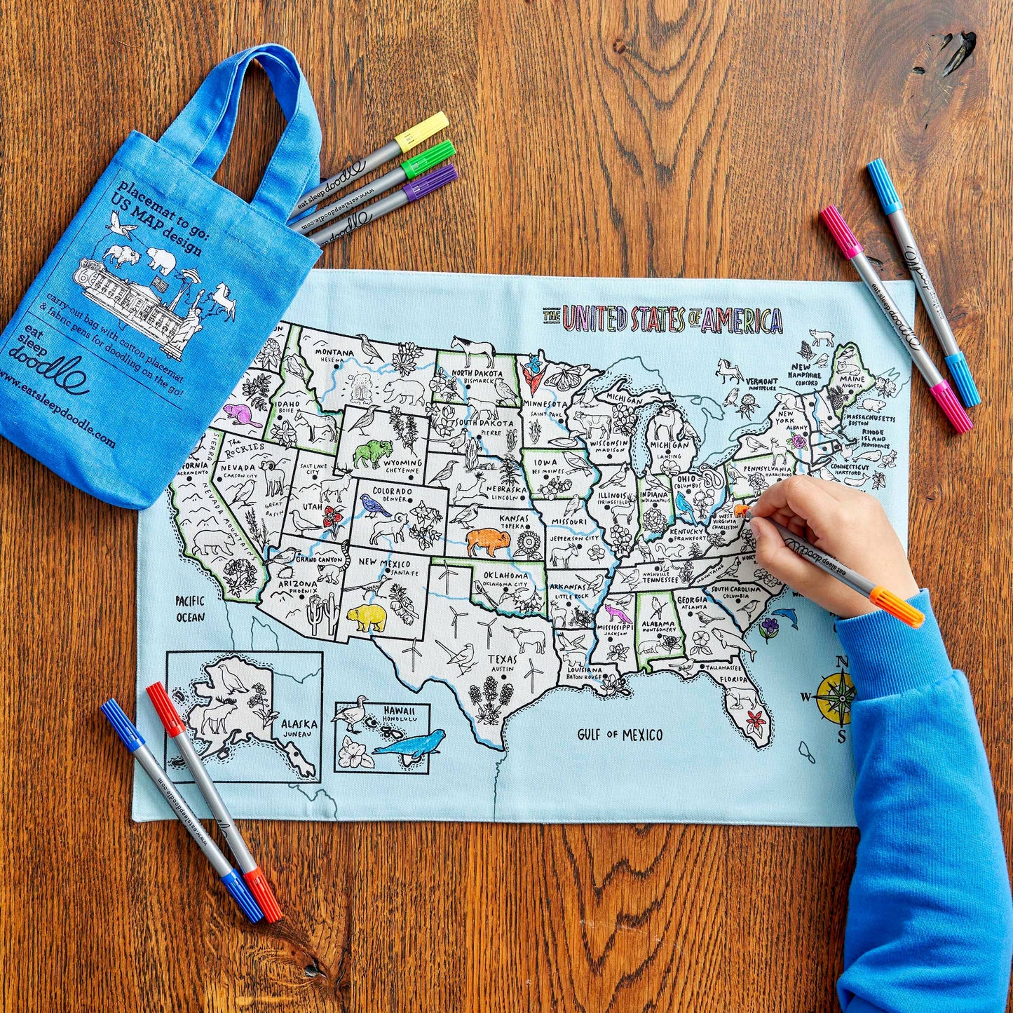 Craft Kit DIY - Coloring Mat - US Map
