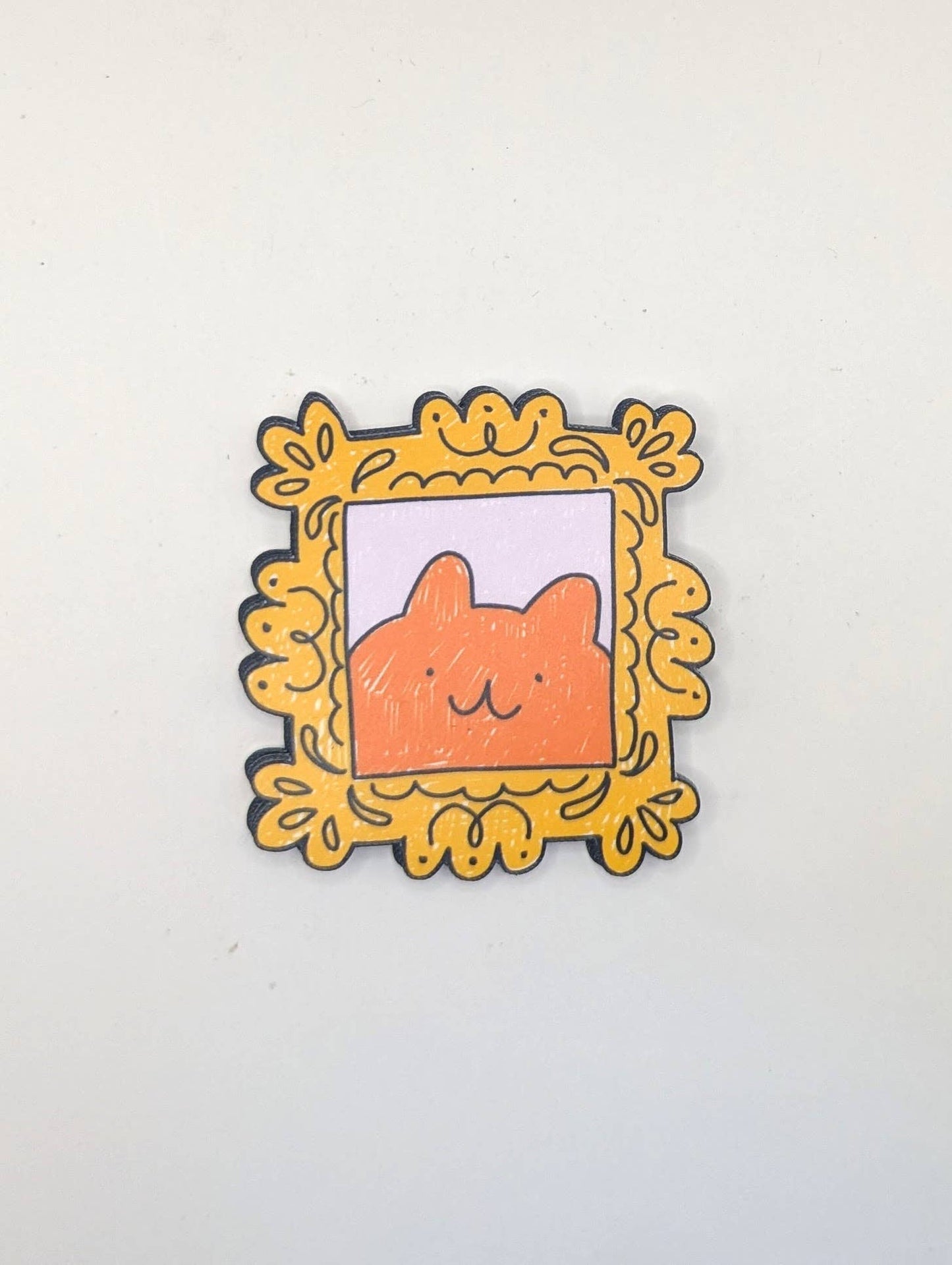 Framed Cat Portrait Vinyl Waterproof Sticker