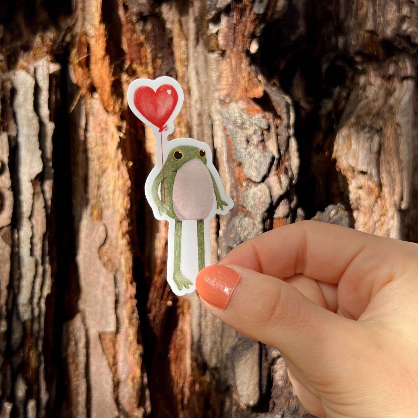 Hopeful Valentine Frog Sticker
