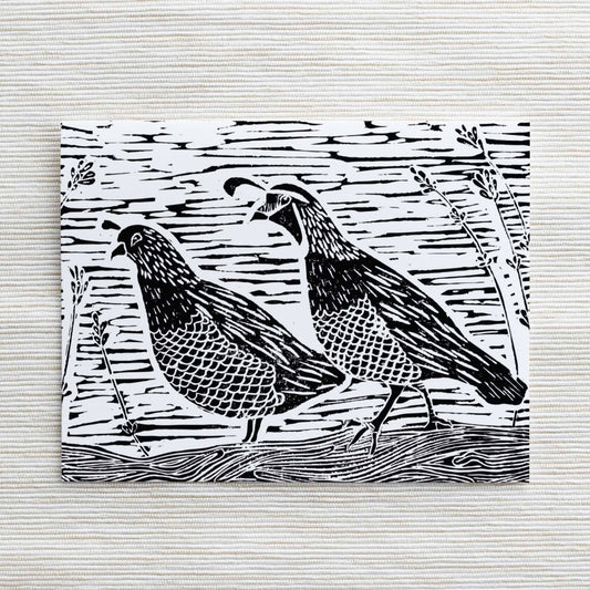 Quail Bock Print - Blank Card