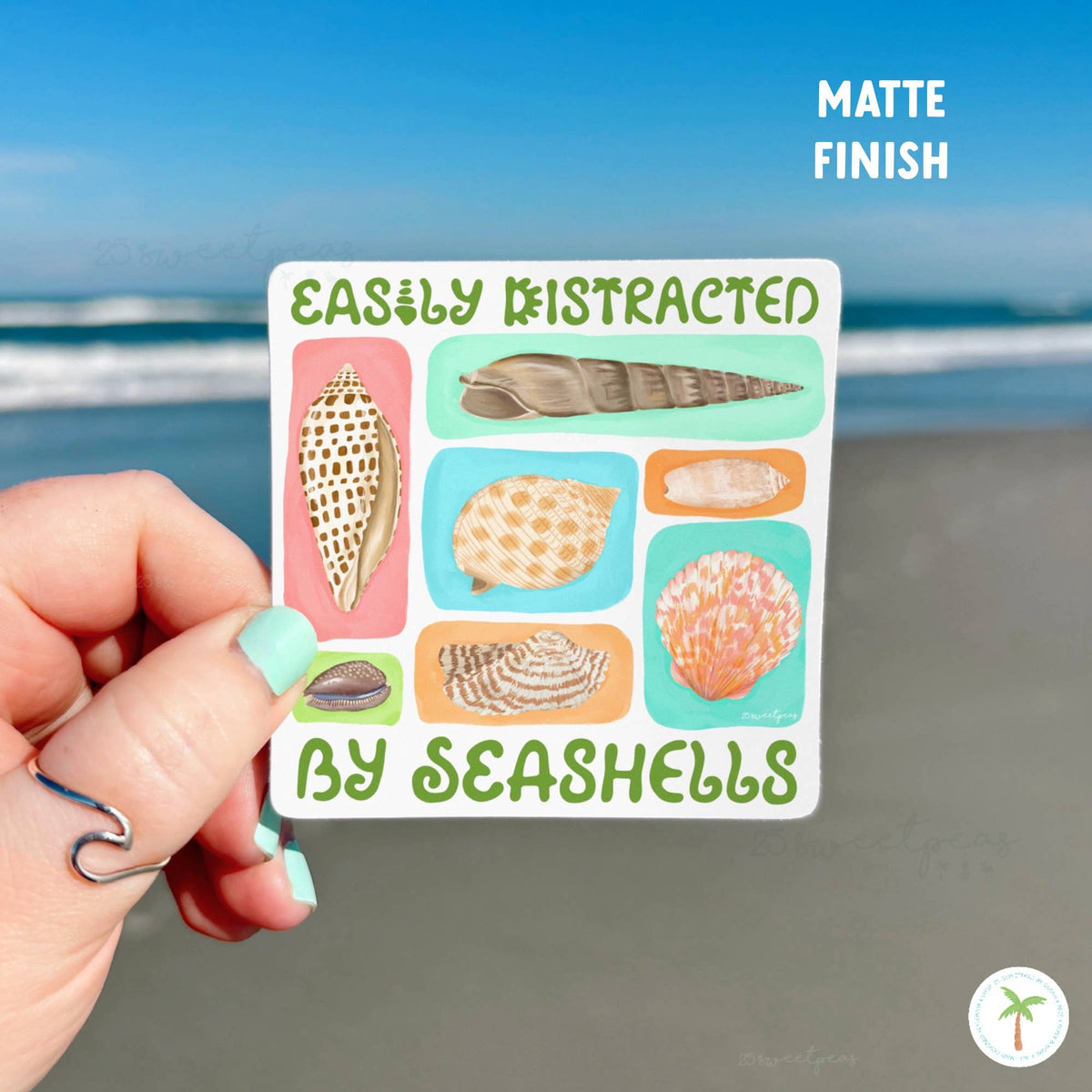Easily Distracted By Seashells Sticker
