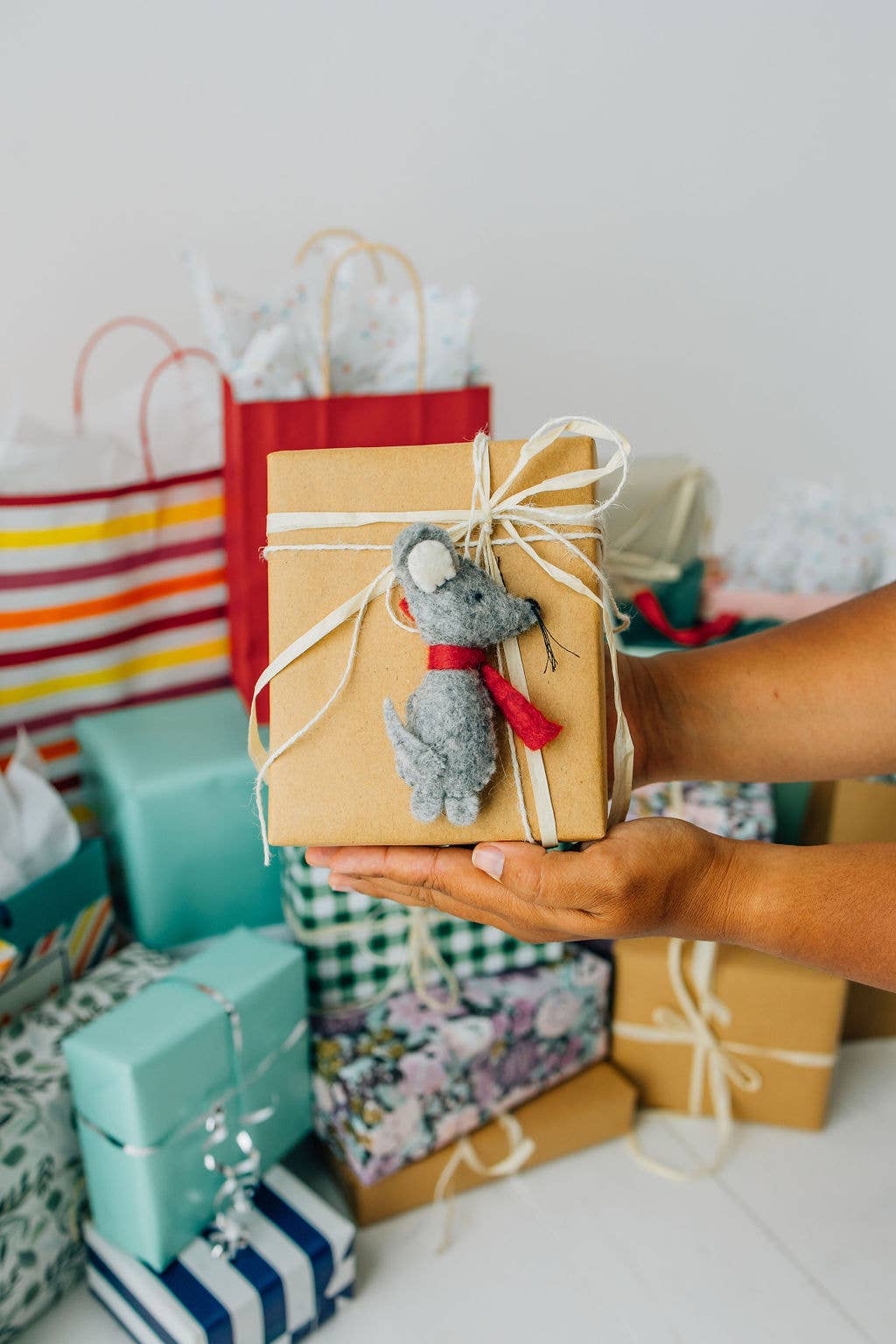 Christmas Mouse Felt Ornament