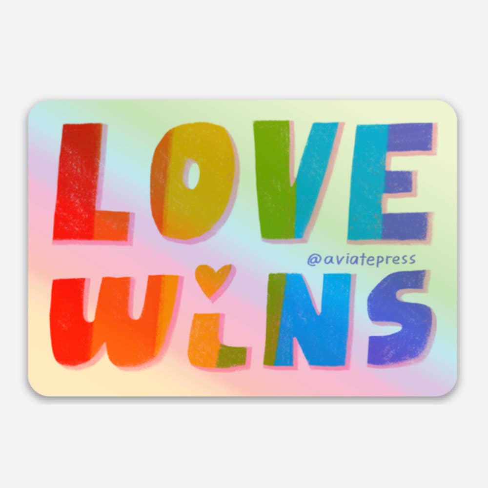 Love Wins Holographic Gay Pride Sticker
