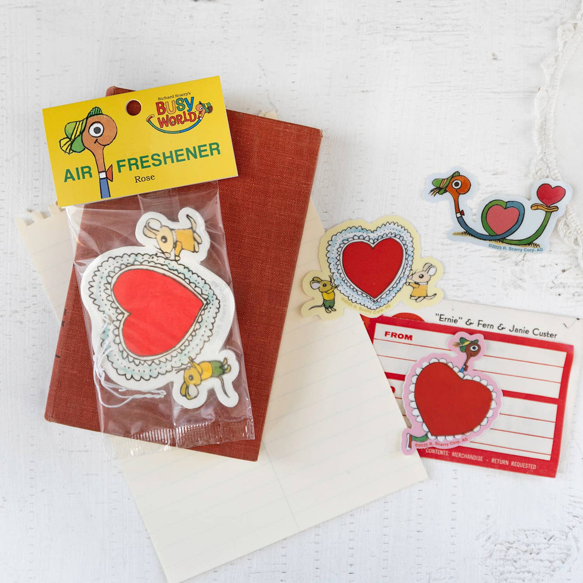 Richard Scarry® Valentine - Lowly Heart Doily Sticker
