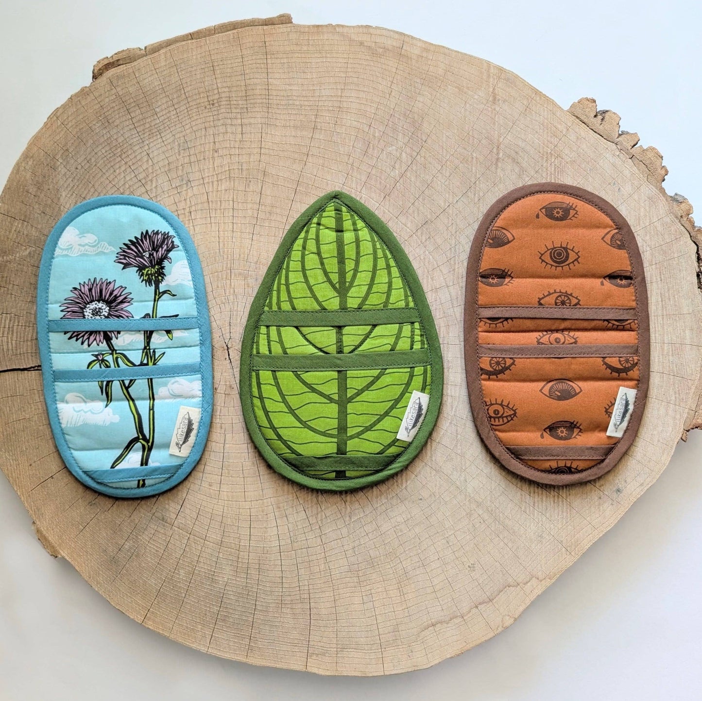 Insulated pot holder / hot pad | leaf - green