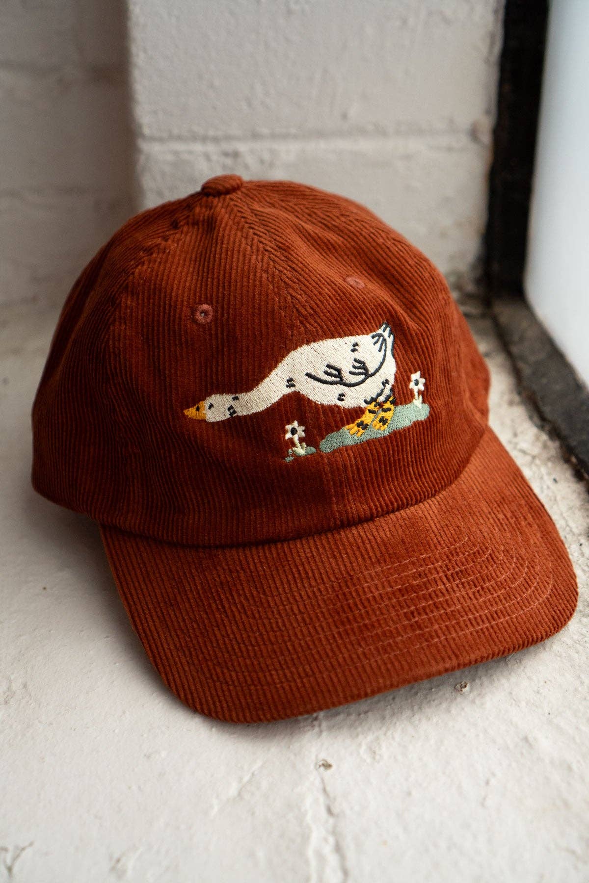 Reaching Corduroy Dad Hat | Rust | Embroidered Cord Cap