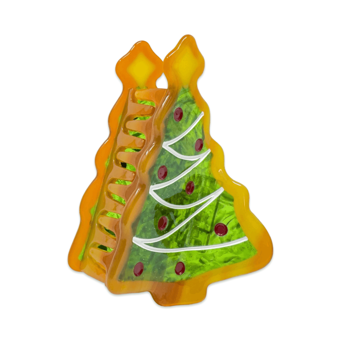 Midi Christmas Tree Holiday Cookie Hair Claw Clip