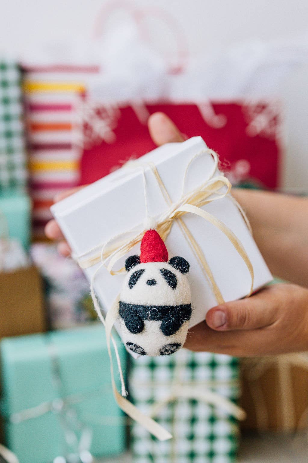 Christmas Panda Felt Ornament