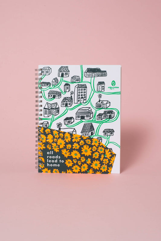 All Roads Lead Home Blank Letterpress Notebook by Egg Press