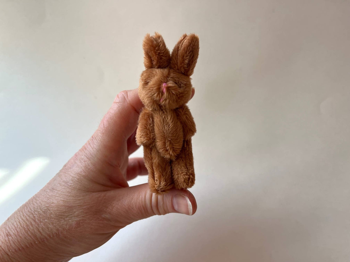 Miniature Plush Bunny Rabbit Brown 
