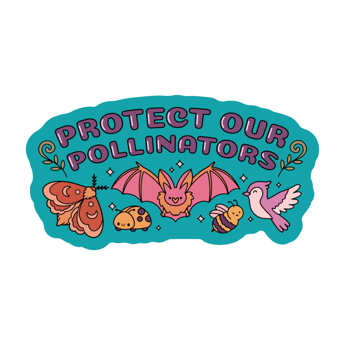 Pollinators Bats Bugs Flowers High Quality Vinyl Sticker