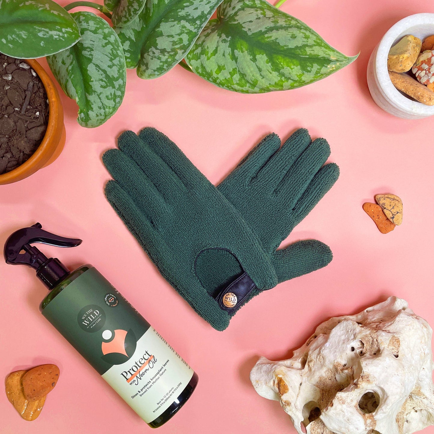 Microfiber Leaf Cleaning Gloves - Green