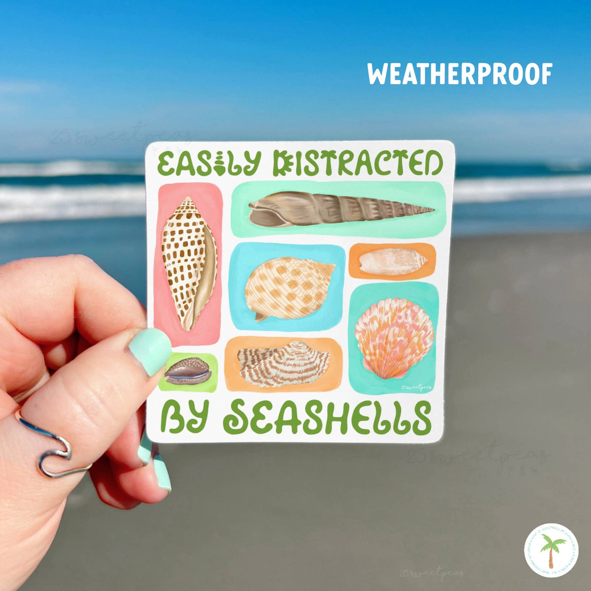 Easily Distracted By Seashells Sticker