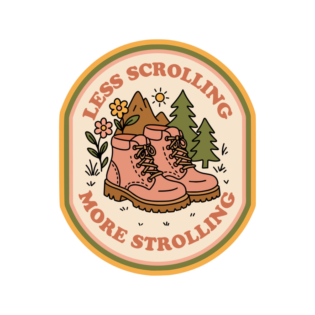 Cute Outdoors Hiking Nature High Quality Vinyl Sticker