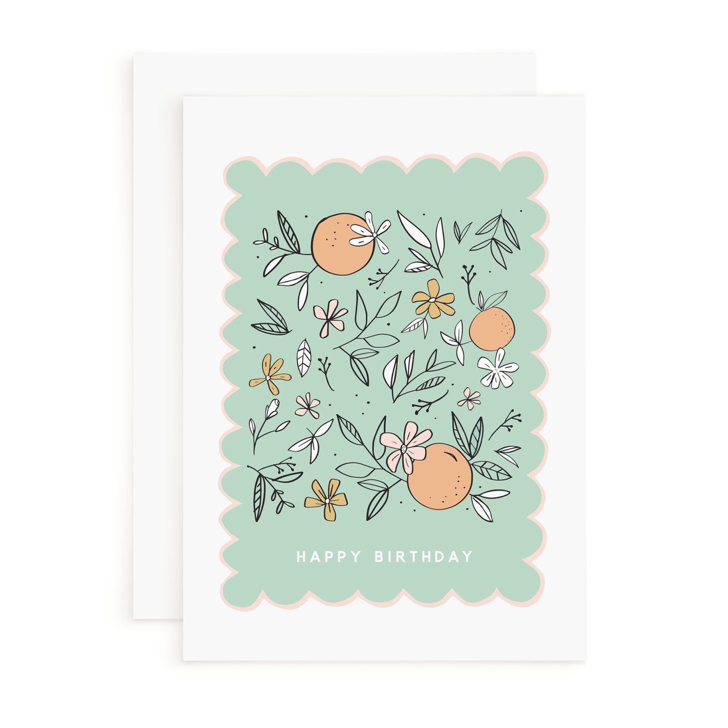 Happy Birthday Card - Orange Blossoms