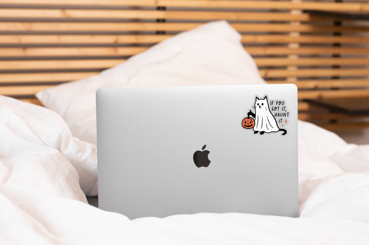 If You Got It Haunt It Sticker - ghost, halloween, cat
