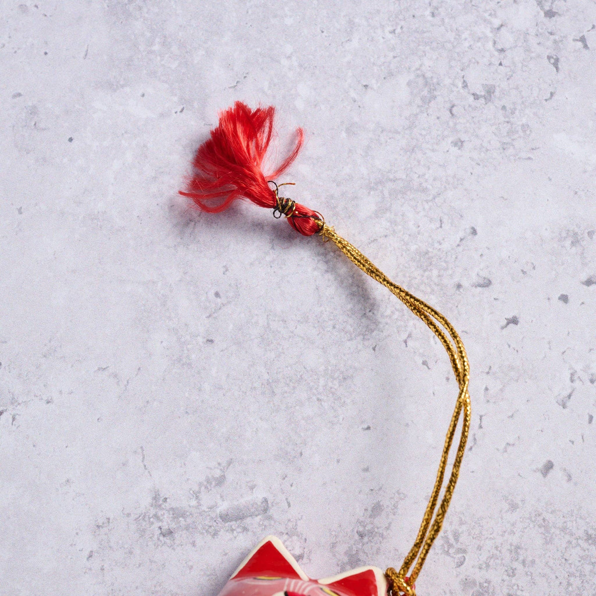 Painted Floral Cat Paper Mache Ornament