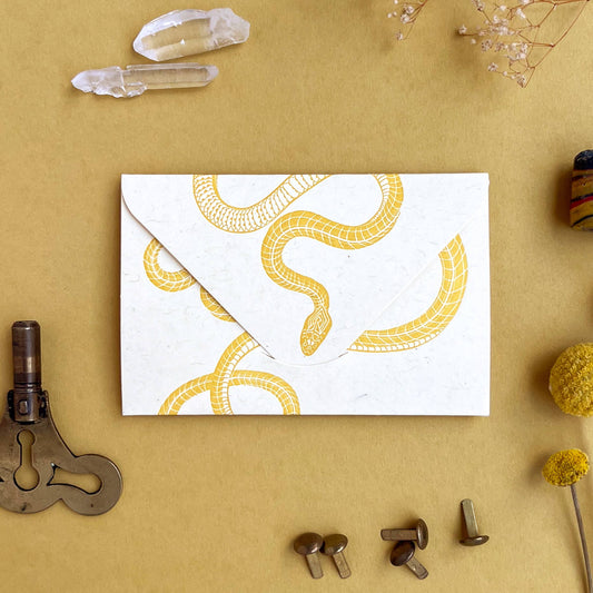 Snake yellow gold mini card