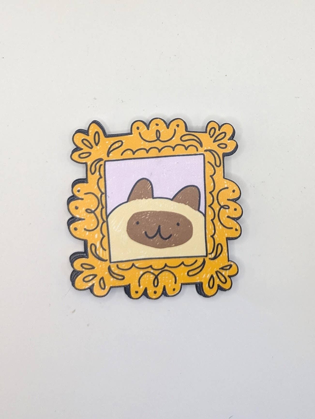Framed Cat Portrait Vinyl Waterproof Sticker