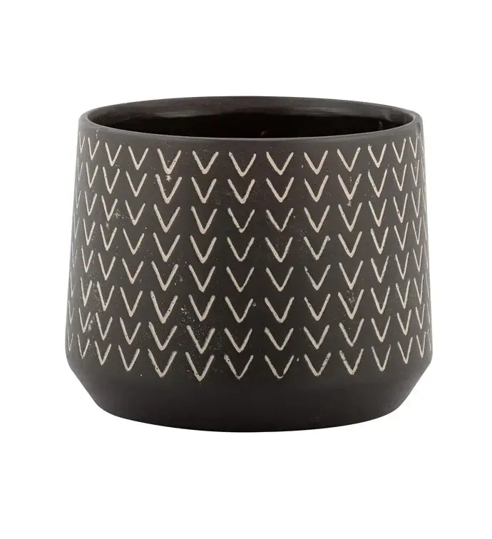 Gray Chevron Planter