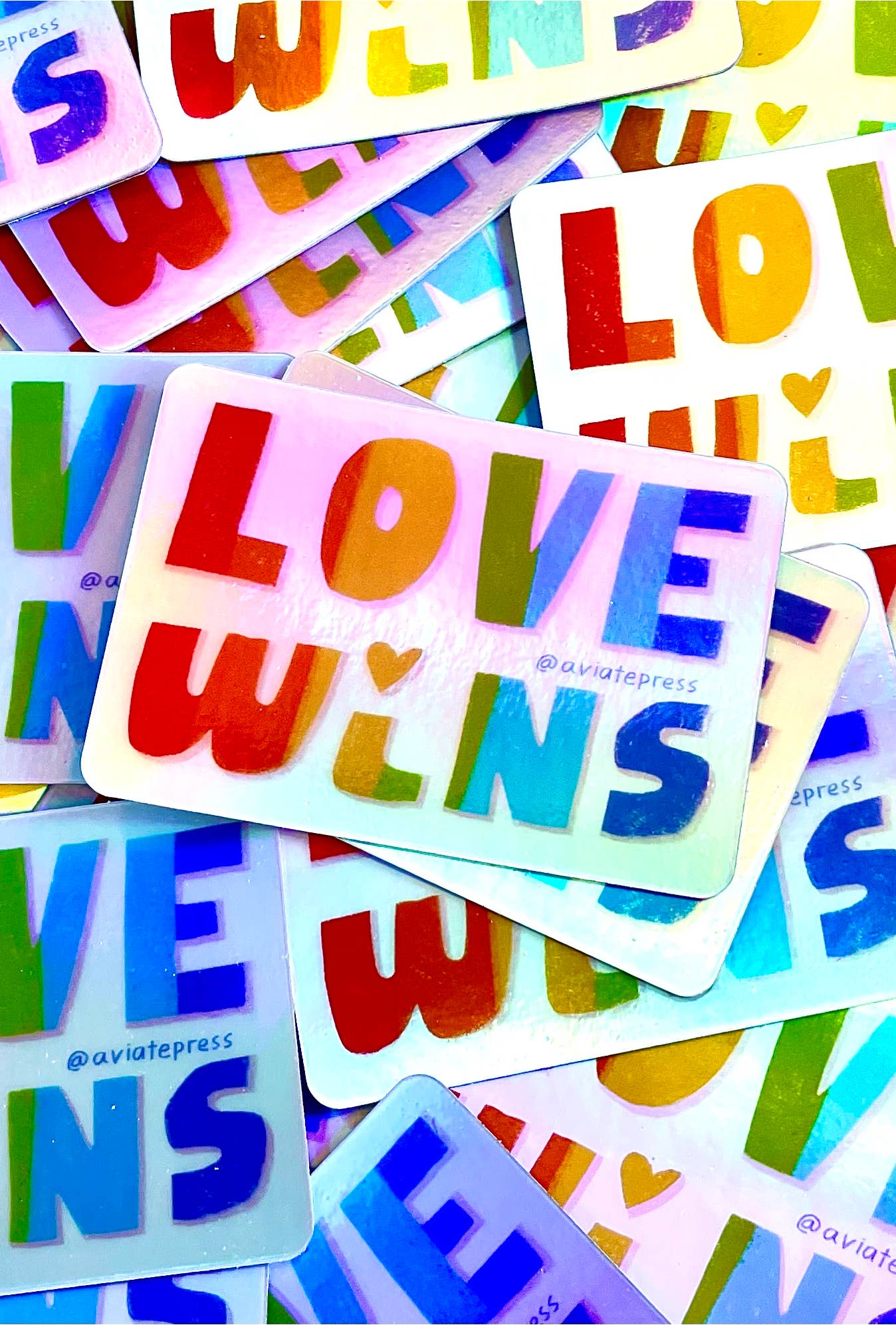 Love Wins Holographic Gay Pride Sticker