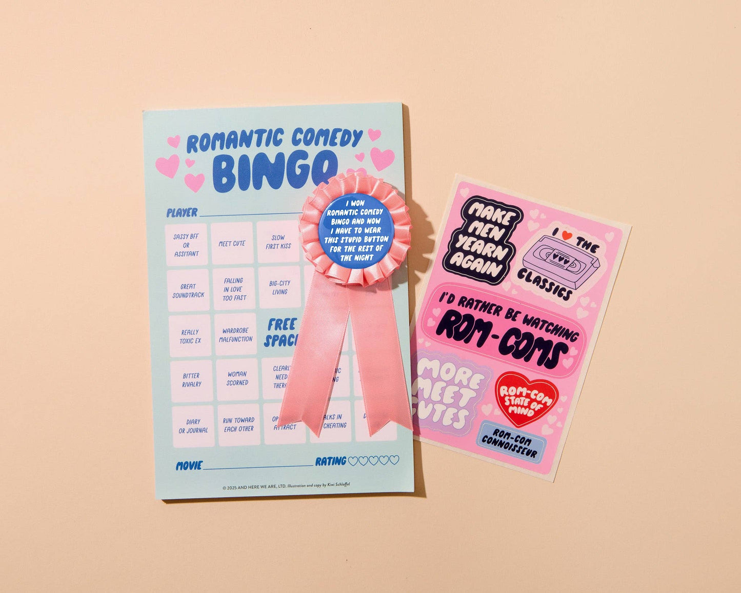 Rom-Com Cheesy Movie Night Bingo - Pop Culture, Valentines Day gift, Mother's Day gift, Christmas gift