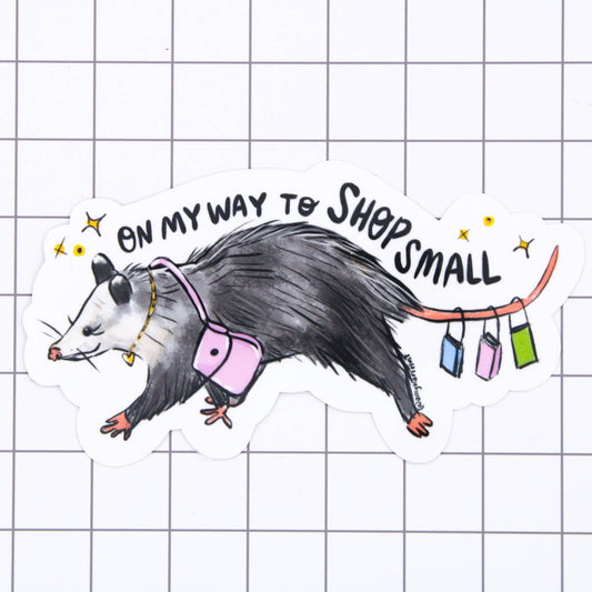 Shop Small Possum Vinyl Sticker