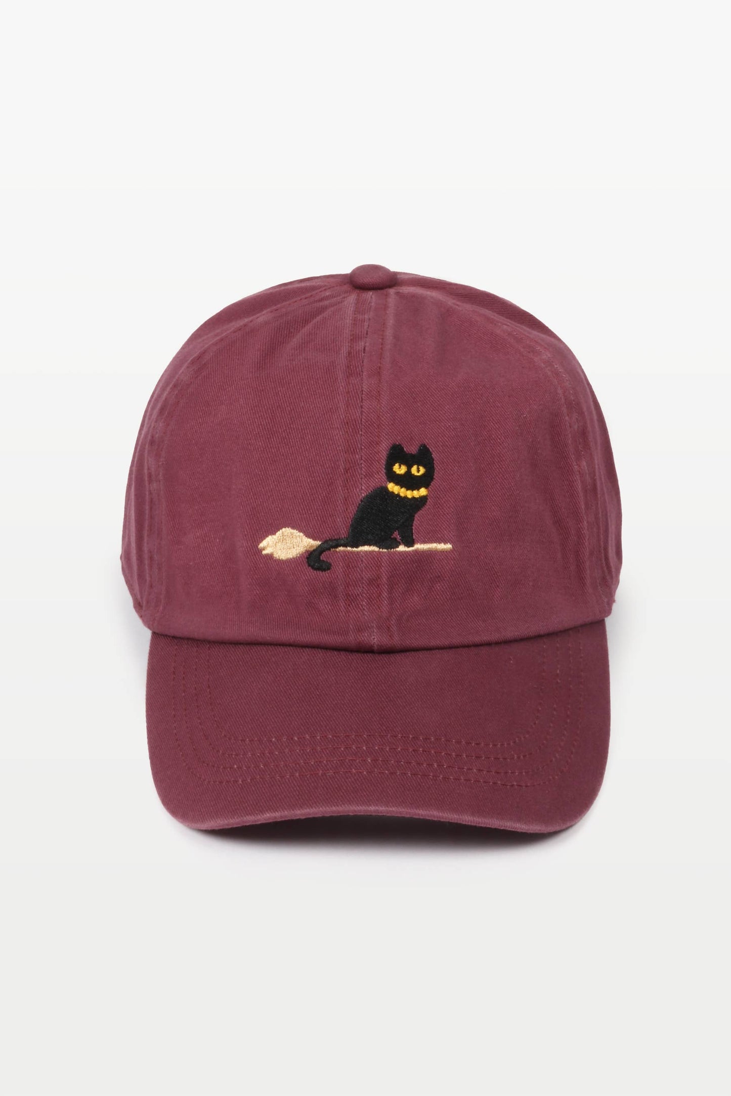 Halloween Black Cat Embroidery Cotton Baseball Cap