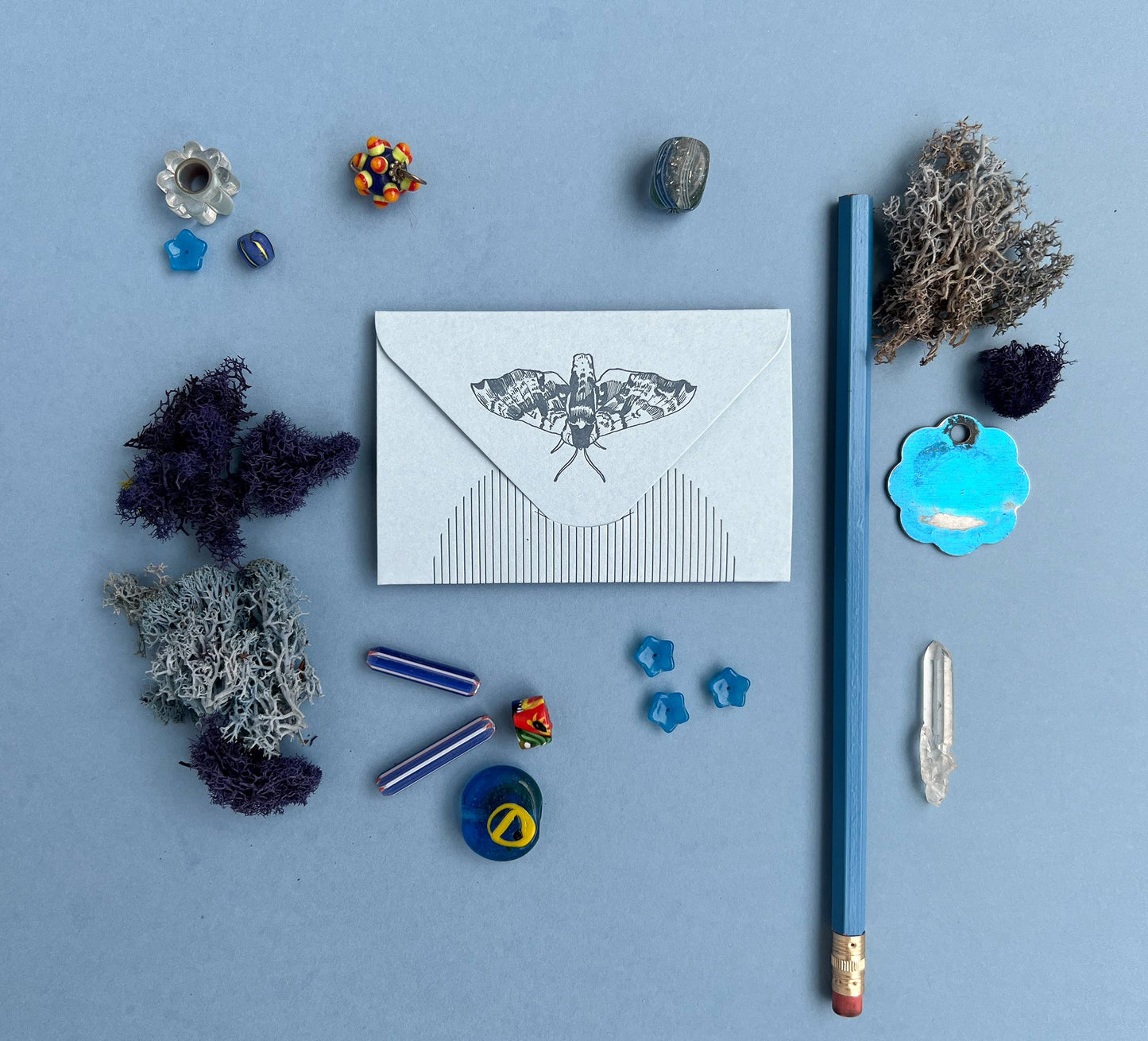 Blue moth mini card