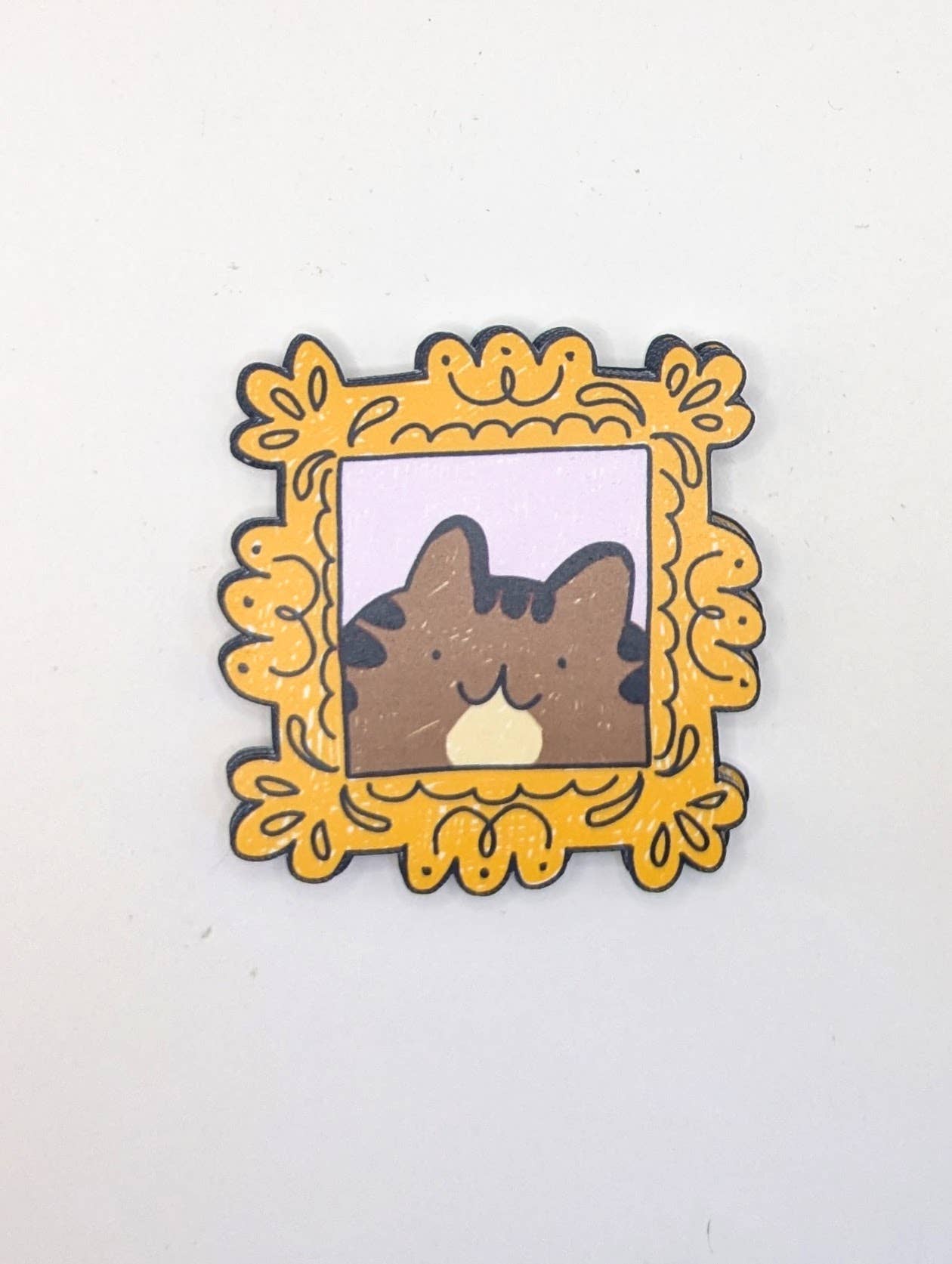 Framed Cat Portrait Vinyl Waterproof Sticker